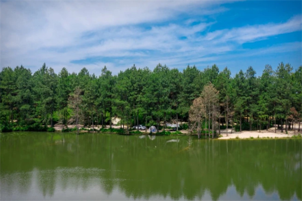 安吉猪罗纪营地湖畔林间轻奢露营体验，多种露营形式任选-和风乐游农庄(图1)